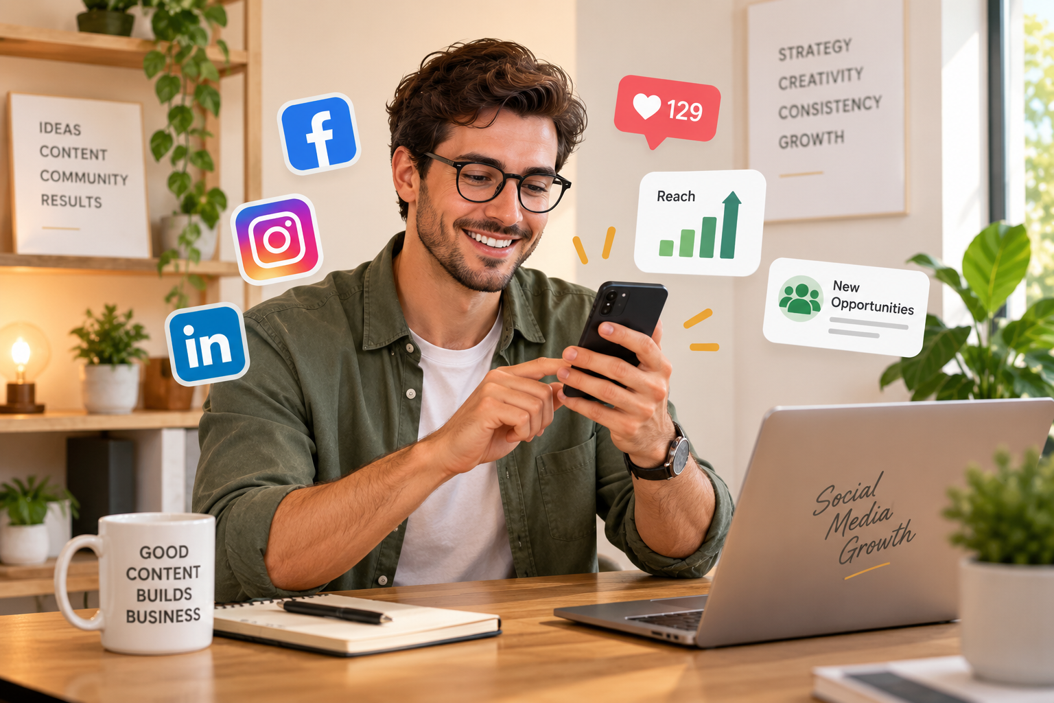 Social media management and content creation for businesses